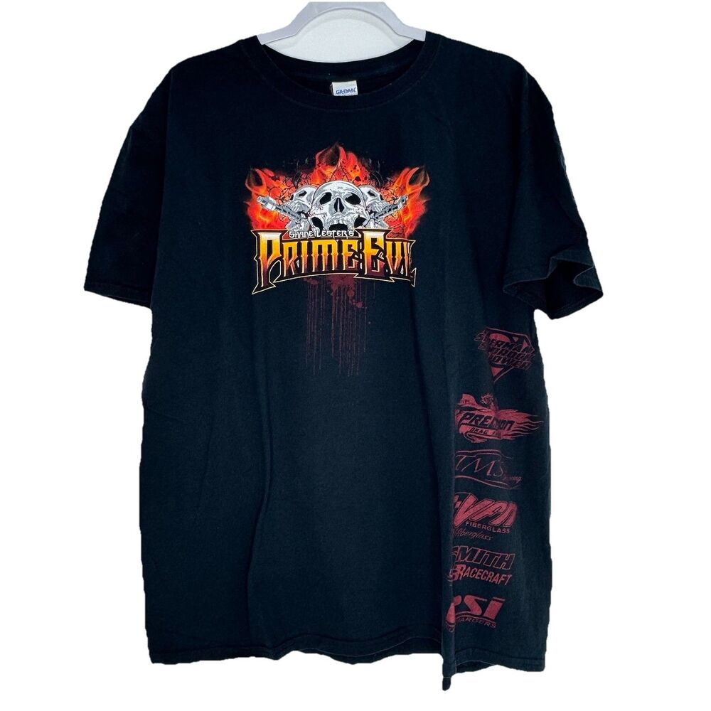 Shane Lester's Prime Evil Car Drag Racing T Shirt Sz 2XL Skulls Graphic Men's